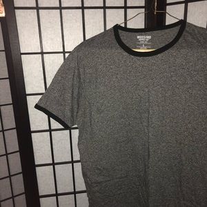 Grey and black grunge ringer tee